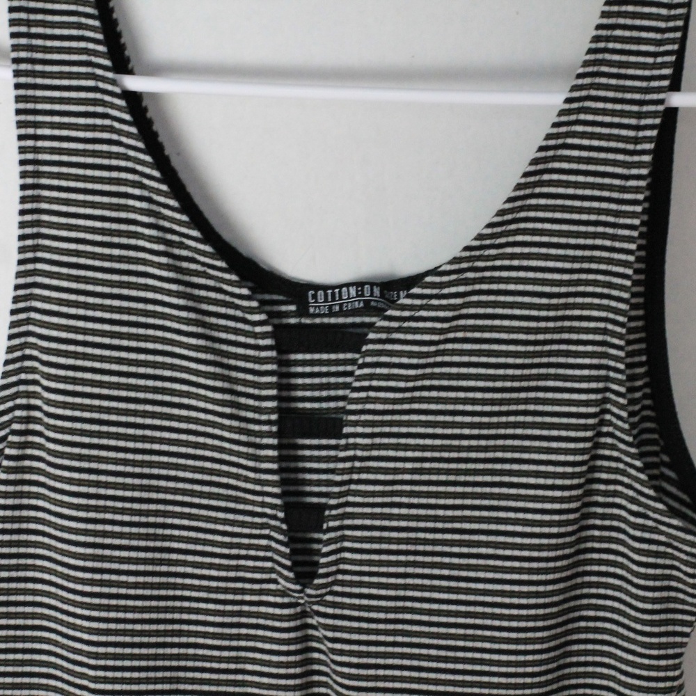 Black and White Striped Tank Top (Cotton On)